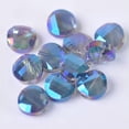 thumbnail image 1 of U8MO 10pcs 12/14/18mm Twist Coin Faceted Crystal Glass Loose Beads for Jewelry Making-18x7.5mm-Blue Colorized, 1 of 6