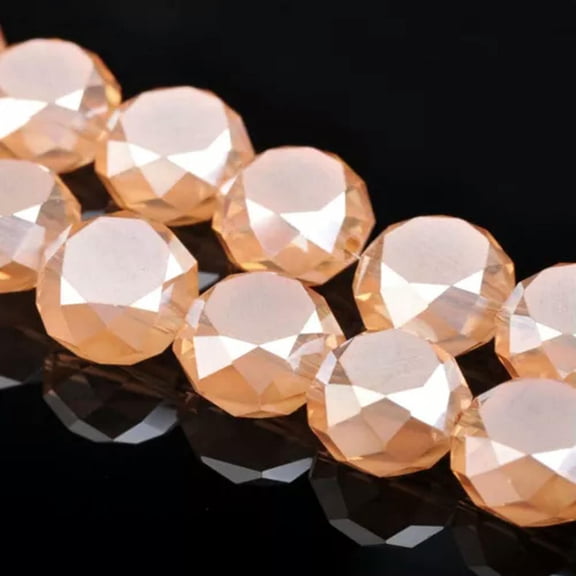 U8MO 10pcs 12mm 14mm Matte Drum Shape Faceted Crystal Glass Loose Beads Lot-12x7mm-Amber Gold