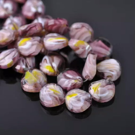 U8MO 10pcs 12mm~14mm Millefiori Lampwork Glass Loose Crafts Beads lot Jewelry Making-#3 Purple
