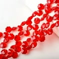 thumbnail image 1 of U8MO 10pcs 12mm Side Hole Flower Faceted Crystal Glass Loose Beads for Jewelry Making-Red, 1 of 6