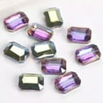 thumbnail image 1 of U8MO 10pcs 12x9mm 14x10mm 18x13mm Crystal Glass Faceted Rectangle Loose Crafts Beads-Rose Green-18x13mm, 1 of 6