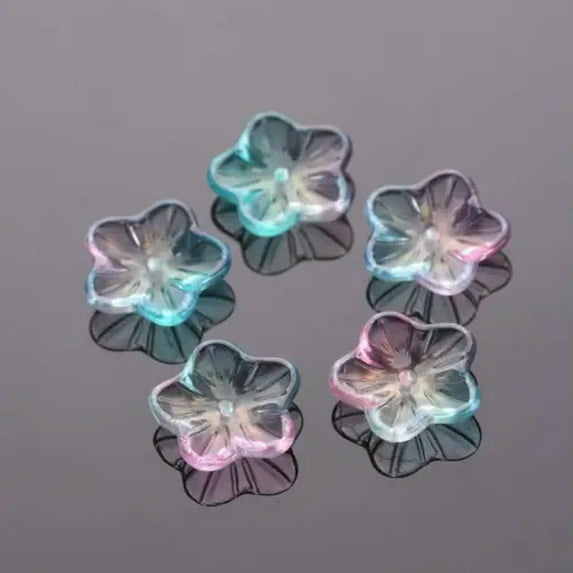 U8MO 10pcs 13.5mm Flower Crystal Glass Loose Pendant Craft Beads Jewellery Making DIY-8#