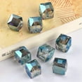 thumbnail image 1 of U8MO 10pcs 14mm Cube Faceted Crystal Glass Loose Spacer Beads for Jewelry Making-Green Colorized, 1 of 4