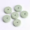 thumbnail image 1 of U8MO 10pcs 15mm 20mm Rondelle Natural Lava Stone Loose Beads for Jewelry Making-Light Green-20x8mm, 1 of 9