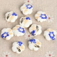 thumbnail image 1 of U8MO 10pcs 15mm Flower Shape Floral Patterns Ceramic Porcelain Loose Craft Beads-15# Blue, 1 of 4