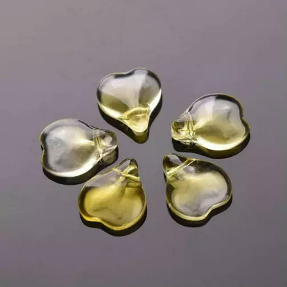 U8MO 10pcs 15x12mm Petal Crystal Glass Loose Pendants Beads For Jewelry Findings DIY-1# Yellow & Clear