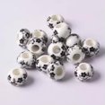 thumbnail image 1 of U8MO 10pcs 15x9mm Ceramic Rondelle Big Hole Beads Fit Charms European Bracelet Crafts-17# Black&White, 1 of 9