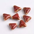 thumbnail image 1 of U8MO 10pcs 16mm Handmade Triangle Ceramic Porcelain Loose Beads for Jewelry Making-Red, 1 of 5