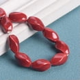 thumbnail image 1 of U8MO 10pcs 16x9mm Helix Oval Shape Handmade Ceramic Porcelain Fambe Blaze Loose Beads-Dark Red, 1 of 4