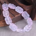 thumbnail image 1 of U8MO 10pcs 18x13mm Emboss Flower Handmade Lampwork Glass Loose Beads For DIY Jewelry-Blue Pink, 1 of 4