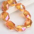 thumbnail image 1 of U8MO 10pcs 18x13mm Long Polygon Faceted Crystal Glass Loose Beads for Jewelry Making-Rose Gold, 1 of 4