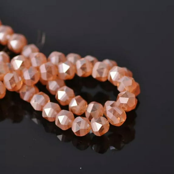 U8MO 10pcs 7mm 9mm Round Faceted Matte Crystal Glass Loose Crafts Beads DIY-8.5x9.5mm-Champagne