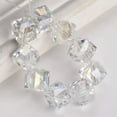 thumbnail image 1 of U8MO 10pcs 9mm Diagonal Hole Cube Faceted Crystal Glass Loose Beads for DIY Jewelry-Clear AB, 1 of 8