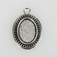 thumbnail image 1 of U8MO 10pcs Antique Silver DIY Alloy Oval Tray Pendants Blank Bezel Cabochon Settings-18x13mm,H, 1 of 2