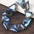 thumbnail image 1 of U8MO 10pcs Asymmetric Hole Heart Faceted 12mm 18mm 22mm Crystal Glass Loose Beads-Grayish Blue-22x18mm, 1 of 9