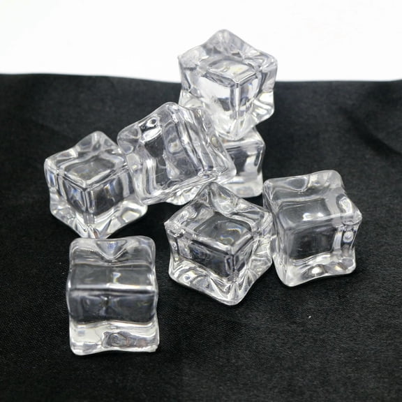 U8MO 10pcs Clear Fake Ice Acrylic Decorative Ice Cubes Display for Home Wedding Photo