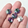 thumbnail image 1 of U8MO 10pcs Colorful Faceted Cut Pointed Back Crystal Glass Loose Pendants Beads-Small Snowflake Green, 1 of 5