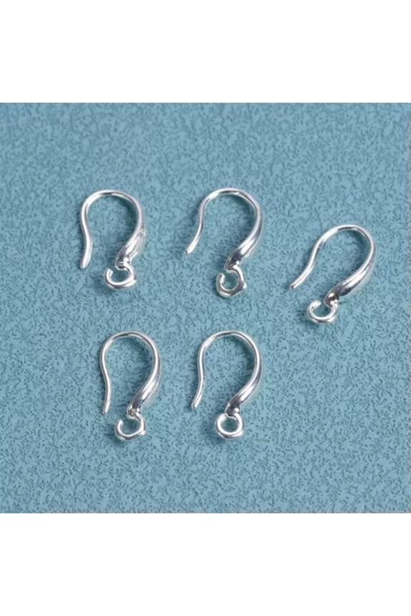 10pcs Copper Earring Clasps Hooks Earwire Fittings For Jewelry Earrings Making-A# Silver