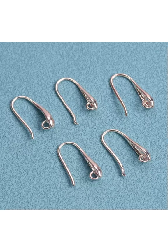 10pcs Copper Earring Clasps Hooks Earwire Fittings For Jewelry Earrings Making-B# Rose Gold