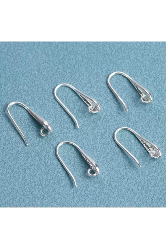 10pcs Copper Earring Clasps Hooks Earwire Fittings For Jewelry Earrings Making-B# Silver