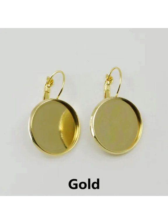 8mm~25mm 10pcs French Ear Back Hook Clasp Cup Earring Post Jewelry Findings DIY-Gold-14mm