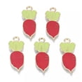 thumbnail image 1 of U8MO 10pcs Fruit Alloy Enamel Metal Charms Heart Dangle Pendants Ornament 13~30.5mm-Radish-28.5x11x1.5mm, 1 of 2