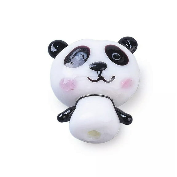 U8MO 10pcs Handmade Lampwork Cartoon Panda Beads Cute Animal Loose Spacer 18.2x15mm