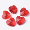 thumbnail image 1 of U8MO 10pcs Heart 10mm 14mm Faceted Cut Crystal Glass Loose Pendants Beads DIY Jewelry-Red-14mm, 1 of 4