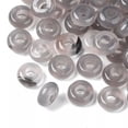 thumbnail image 1 of U8MO 10pcs Natural Grey Agate European Large Hole Beads Rondelle Stone Loose 10x4.5mm, 1 of 2