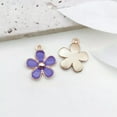 thumbnail image 1 of U8MO 10pcs Purple Charms Enamel Pendant For Jewelry Making Handmade Necklace Bracelet-10pcs flower 17.5x21mm, 1 of 6