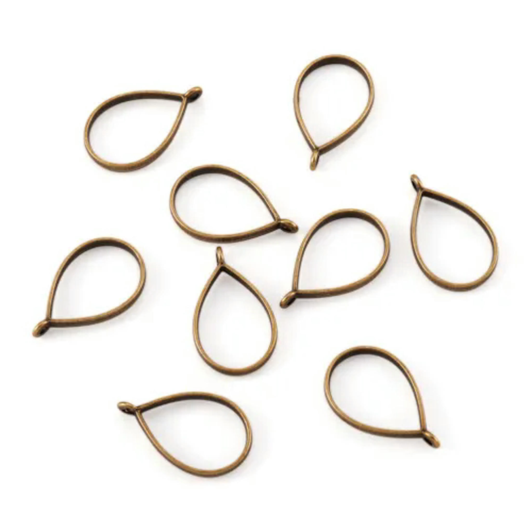 U8MO 10pcs Rack Plating Alloy Drop Open Back Bezel Frame Pendants Metal ...