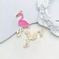 thumbnail image 1 of U8MO 10pcs Rose Red Enamel Charms Pendant For Jewelry Making Handmade Earrings-10pcs Flamingo 22x35mm, 1 of 9