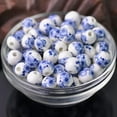thumbnail image 1 of U8MO 10pcs Round 8mm 10mm 12mm Colorful Flower Patterns Ceramic Porcelain Loose Beads-103#-8mm, 1 of 6