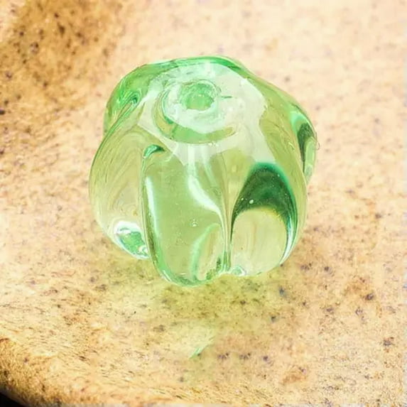 U8MO 10pcs Round Plicated 8mm 10mm 12mm Lampwork Glass Loose Beads for Jewelry Making-Green-12mm