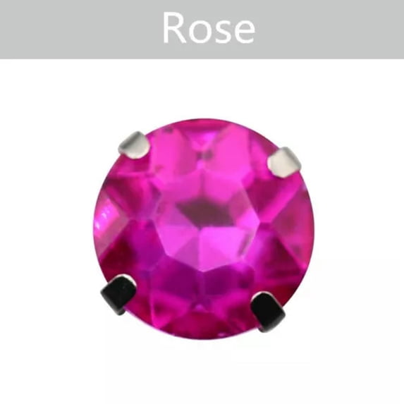 U8MO 10pcs Sew On Glass Crystal Round Rhinestones Flat Back Claw Cup Craft Beads-8mm-Rose