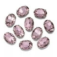 thumbnail image 1 of U8MO 10pcs Sew On Oval Crystal Glass Flat Gold Back Claw Cup Rhinestones Beads-6x8mm-Pink, 1 of 4
