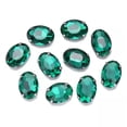 thumbnail image 1 of U8MO 10pcs Sew On Oval Crystal Glass Flat Gold Back Claw Cup Rhinestones Beads-6x8mm-Peacock Green, 1 of 5