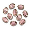 thumbnail image 1 of U8MO 10pcs Sew On Oval Crystal Glass Flat Gold Back Claw Cup Rhinestones Beads-8x10mm-Light Rose, 1 of 4