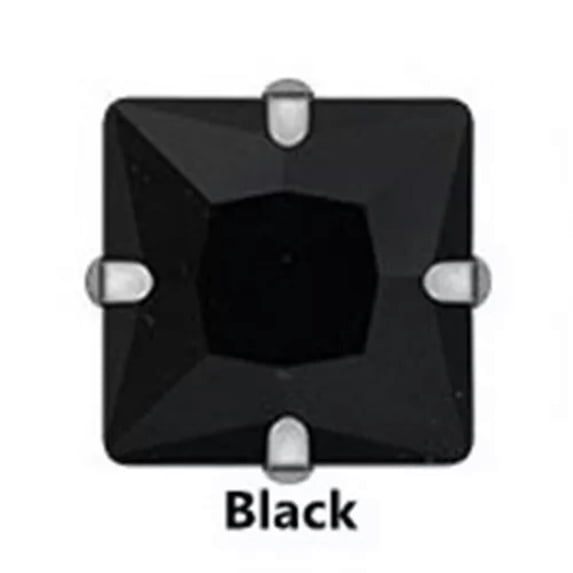 U8MO 10pcs Sew On Square Glass Crystal Rhinestones Flat Back Claw Cup Craft Beads-14mm/Gold-Black