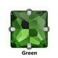 thumbnail image 1 of U8MO 10pcs Sew On Square Glass Crystal Rhinestones Flat Back Claw Cup Craft Beads-14mm/Silver-Green, 1 of 6