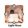 thumbnail image 1 of U8MO 10pcs Sew On Square Glass Crystal Rhinestones Flat Back Claw Cup Craft Beads-8mm/Gold-Light Rose, 1 of 6