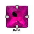 thumbnail image 1 of U8MO 10pcs Sew On Square Glass Crystal Rhinestones Flat Back Claw Cup Craft Beads-8mm/Silver-Rose, 1 of 6