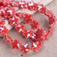 thumbnail image 1 of U8MO 10pcs Star Flower 12mm Shiny Ceramic Porcelain Loose Beads For Jewelry Making-Red, 1 of 9