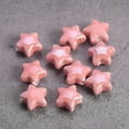 thumbnail image 1 of U8MO 10pcs Star Shape 14mm Glossy Shiny Handmade Ceramci Porcelain Loose Beads-Pink, 1 of 4