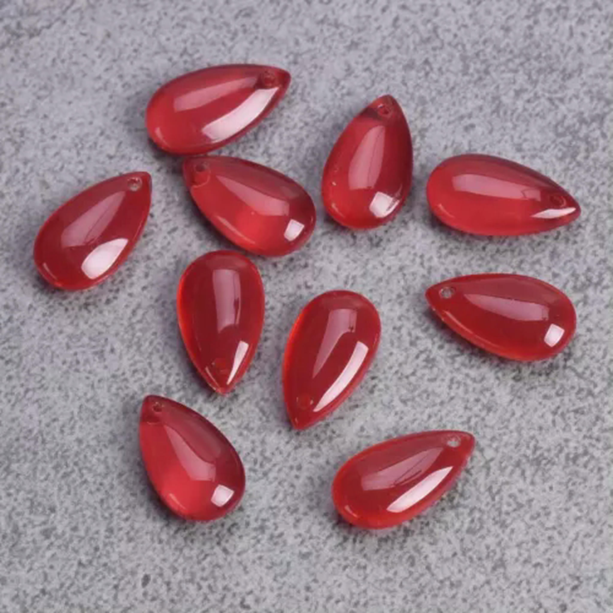 U8MO 10pcs Teardrop 14x8mm Colorful Crystal Glass Loose Top