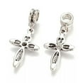 thumbnail image 1 of U8MO 10pcs Tibetan Alloy European Dangle Beads Large Hole Antique Silver Charms Craft-Cross, 1 of 2