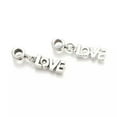 thumbnail image 1 of U8MO 10pcs Tibetan Alloy European Dangle Beads Large Hole Antique Silver Charms Craft-Love, 1 of 2