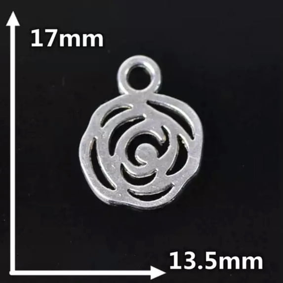 U8MO 10pcs Tibetan Silver Feather/Leaf/Flower Metal Pendants Beads DIY Craft Findings-13#