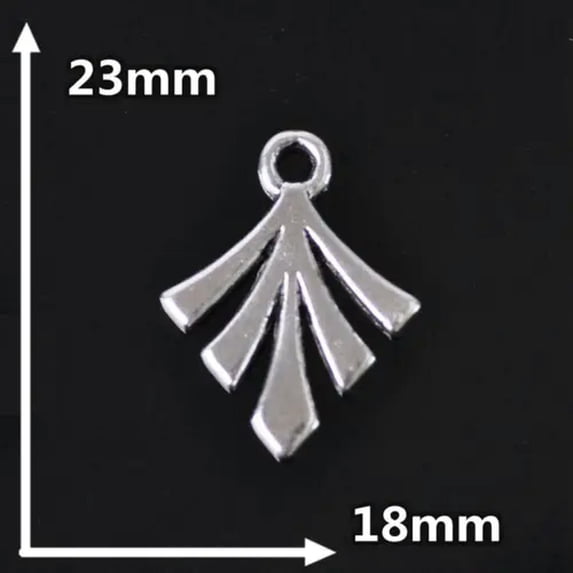U8MO 10pcs Tibetan Silver Feather/Leaf/Flower Metal Pendants Beads DIY Craft Findings-42#