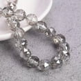 thumbnail image 1 of U8MO 10pcs Triangular Facets Colorful Round 10mm Faceted Crystal Glass Loose Beads-Clear Gray, 1 of 4